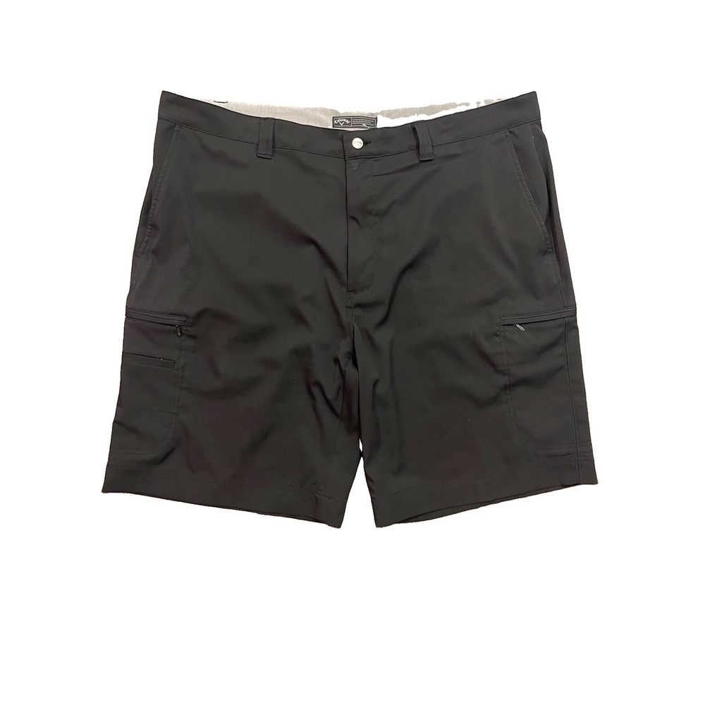 Callaway Black Opti Dri Performance Golf Shorts 40" Classic Stretch Flat Front